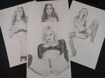 Misioteu | Misioteu - 4x Illustrazioni Originali "Uff, Che Caldo!" - Firmate - Page volante - Exemplaire unique - (2015/2016) | Catawiki