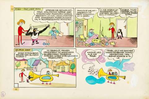 Henryk Jerzy Chmielewski (1923 - 2021) | Henryk Jerzy Chmielewski (1923 - 2021) | "Tytus, Romek i A’Tomek. Księga VI. Tytus Olimpijczykiem", plansza nr 16, 1971 | Desa Unicum