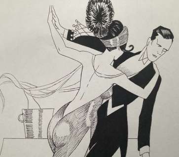 Birago Balzano | Birago Balzano - 3x illustrazioni Originali "Il Ballo e la Moda" Signed - Page volante - EO | Catawiki