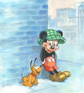 Tony Fernandez | Mickey & Pluto Inspired By Charlie Chaplin’s "The Kid" (1921) - Original Painting - Tony Fernandez Signed - Acrylic Art - Original Artwork - 40 x 32 cm | Catawiki