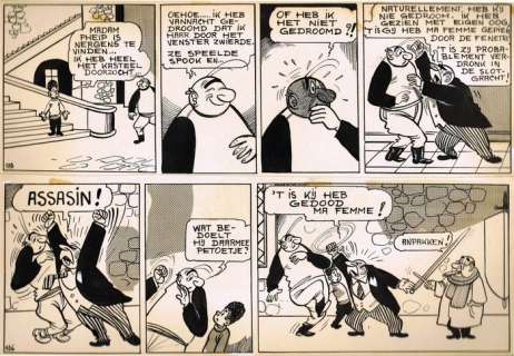 Marc Sleen | Sleen, Marc - Originele pagina (stroken 135-136) Nero 25 - Het Geheim van Bakkendoen - (1957) | Catawiki