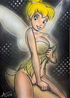 Alvin Silvrants | Very Naughty Tinkerbell - Original drawing in colour by Alvin Silvrants | Catawiki