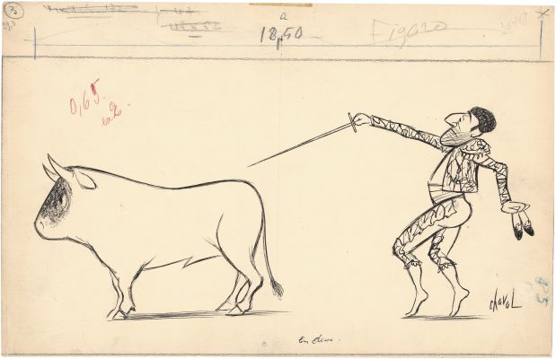Chaval | Corrida 1 - Encre de Chine sur papier | Huberty Breyne Gallery