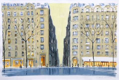 Corbasson (Dominique) | Le Boulevard Haussmann, illustration Ã  l’aqua… | Millon
