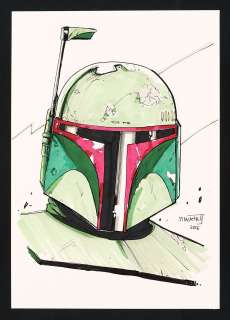Boba Fett Head Sketch by Minkyu Jung | mycomicshop.com