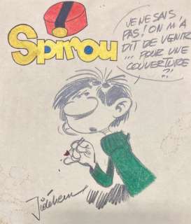 Jidéhem | Gaston - Dédicace de Jidéhem en couleurs - Page volante | Catawiki