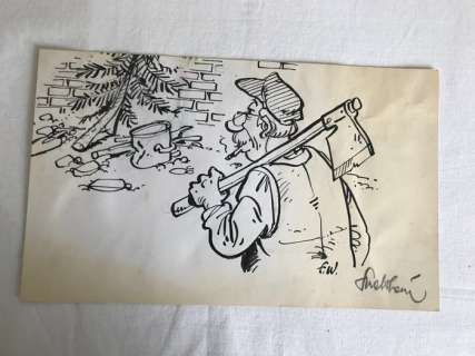 Walthéry, François | Walthéry - Dessin original - Vieux bûcheron | Catawiki