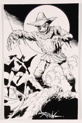 Batman and Robin vs. Scarecrow Sketch by Ron Williams | mycomicshop.com