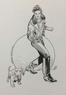 Hérenguel, Éric | Hérenguel, Éric - Dessin original - Kong Crew - Virgil et le teckel - (2022) | Catawiki