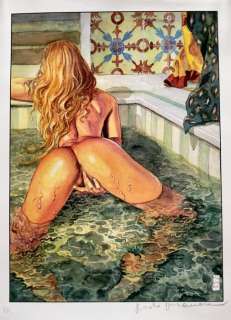Milo Manara | Milo Manara - "Aphrodite" - Litografia Firmata per Esteso a Mano - Page volante - EO | Catawiki