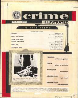 crime ILLUSTRATED #3, Paste-up Production Pc. (1956) | Russ Cochran