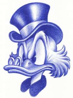 Joan Vizcarra | Scrooge McDuck Portrait - Original Drawing - Joan Vizcarra - Pen Art - Original Artwork | Catawiki