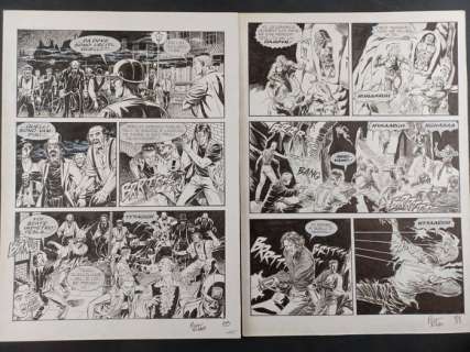 Giuliano Piccininno, Boselli | Dampyr - "Il Vampiro di HighGate; I Vampiri di Nadvora" - Page volante - Exemplaire unique - (2003/2008) | Catawiki