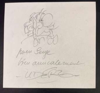 Uderzo | Uderzo - Dessin dédicacé Obélix - Astérix et Obélix - Page volante (1978) | Catawiki