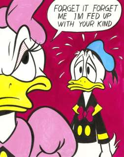 Tony Fernandez | Donald & Daisy Duck Inspired By Roy Lichtenstein "Forget It! Forget Me!" [1962, POP ART] - Original Painting - 50 x 35 cm - Tony Fernandez Signed - Acrylic Art - Original Artwork | Catawiki