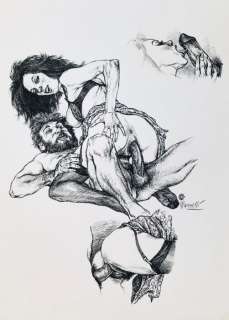 Riccardo Mannelli | Riccardo Mannelli - illustrazione originale pubblicata su “Carni Scelte” / copertina + pag 48 - Page volante - Exemplaire unique - (1994) | Catawiki