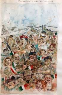 Riccardo Mannelli | Riccardo Mannelli - illustrazione originale / Copertina della rivista “Boxer” - Page volante - Exemplaire unique - (1997) | Catawiki