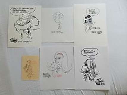 M. Lodewijk - Martin Lodewijk - 6 originele tekeningen - Agent 327 - Boris Kloris - Barend - Juffrouw Betsy - Page volante - (1974/2012)