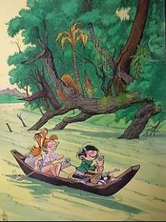 Gürsel, Gürçan - Gürsel, Gürçan - Dessin original couleur - Hommage à Franquin et Hergé