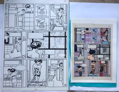 Torres, Daniel | Torres, Daniel - Original page + original colour page - Textura Humana - Amiga mía - (1991) | Catawiki