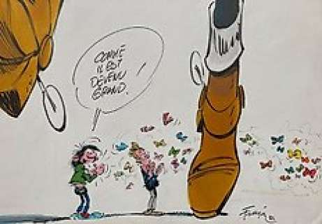 Franquin | Lucky Luke - Original artwork by Franquin, homage to Lucky Luke and Morris - (1982) | Catawiki