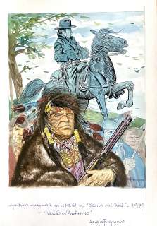 SERGIO TARQUINIO - Original cover for Storia del West. 1979. "Vento d‘autunno". Cm. 30x45. Signed. Mint. Code 690.