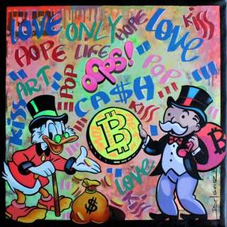 Gabriel Brisan | New Currency - 50 x 50 cm - Oil and Acrylic on Canvas (2023) | Catawiki