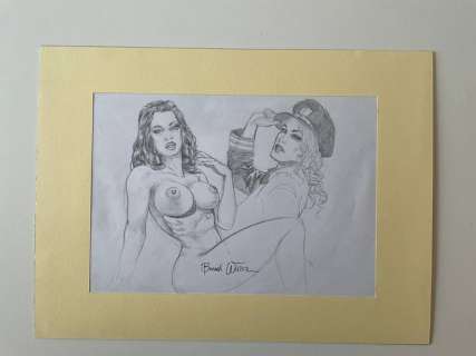William Bondi | William Bondi - Illustrazione originale “2 Sexy girls” - Page volante - Exemplaire unique | Catawiki