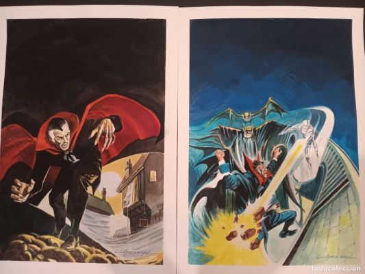 dibujos recreaciones a3 dracula estela plateada gouache vertice Lopez espi | todocoleccion (Buy It Now)