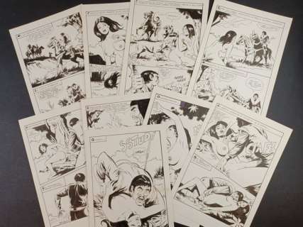 Studioriga (Morricone - Savi) | Lucifera n. 28 - StudiOriga - 10x Tavole Originali "La Violenza con Piacere" - Page volante - Exemplaire unique - (1973) | Catawiki