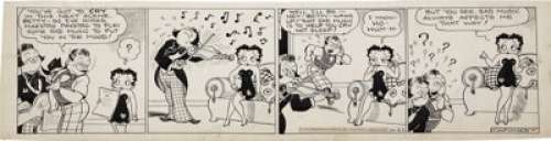 Bud Counihan Betty Boop Daily Comic Strip Original Art dated 10-23-34 (King Features Syndicate, 1934). -