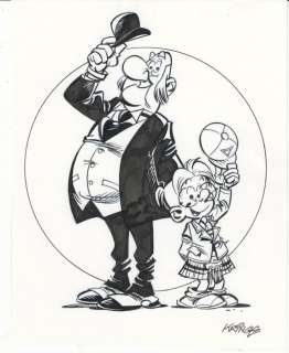 Krings, Jean-Marc | Krings, Jean-Marc - Dessin original - 4ème de couverture - La Ribambelle (Nouvelle Série) T2 - La Ribambelle au Japon - (2012) | Catawiki