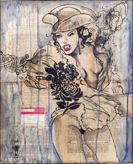 Anty | Omaggio a Manara - ANTY - realizzato su fogli di libro antico incollati su tavola in legno 50 x 40cm | Catawiki