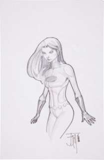Francis Manapul Saturn Girl Sketch Original Art (2008). Legionnaire Imra Ardeen by Witchblade and The -