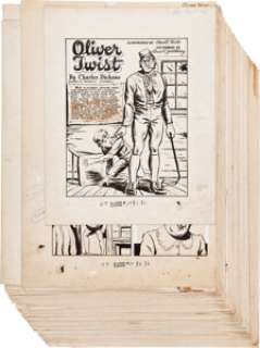 Arnold Hicks Classics Illustrated #23 Oliver Twist Complete 52-page Story Original Art (Gilberton, 1945). The -