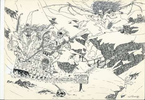 Pontet, Cyril | Pontet, Cyril - Dessin original - Chroniques de la Lune Noire - Succube et Disque-monde - (1993) | Catawiki