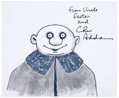 THE ADDAMS FAMILY CREATOR CHARLES ADDAMS UNCLE FESTER ORIGINAL ART.