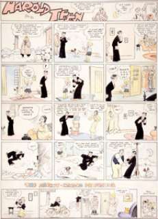 Carl Ed Harold Teen Hand Colored Sunday Comic Strip Original Art (Chicago Tribune, 1932).  This hand colored -