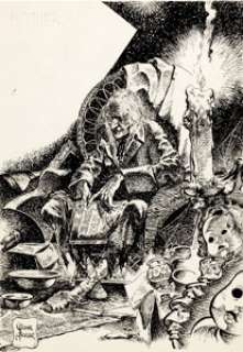 Vicente Alcazar Uncle Creepy Illustration Original Art (undated). This title page to the story, "Mother" -