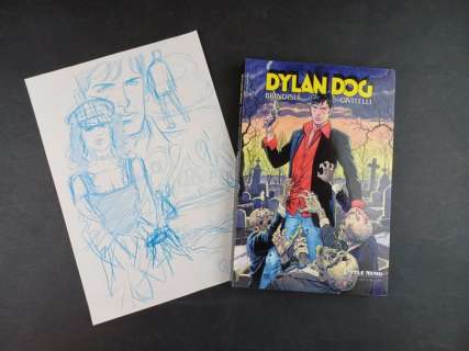 Brindisi, Civitelli | Dylan Dog - Bruno Brindisi - Bozzetto Originale + Monografia a Tiratura Limitata - Firmati - Page volante - Exemplaire unique - (2007) | Catawiki