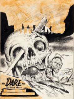 Bernard Baily Weird Mysteries #4 Ultra-Classic Skull Pre-Code Horror Cover Original Art (Gilmore Publishing, - | Heritage