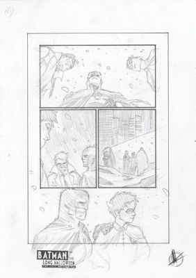 Matteo Scalera | Batman The Long Halloween : The last halloween issue 10, crayonné planche 23 | Galerie 9ème Art