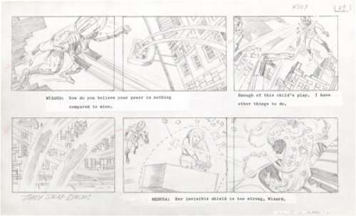 Jack Kirby Fantastic Four "The Frightful Four" Storyboard Original Art (DePatie-Freleng, 1978). -