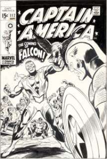 Gene Colan and Joe Sinnott Captain America #117 First Appearance of the Falcon Cover Original Art (Marvel, - | Heritage