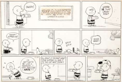 Charles Schulz Peanuts Sunday Comic Strip Original Art dated 11-23-58 (United Feature Syndicate, 1958). - | Heritage