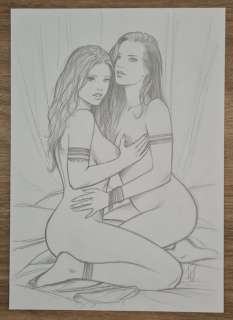 Paturaud | Paturaud - Duo de femmes - Illustration crayonnée - (2016) | Catawiki