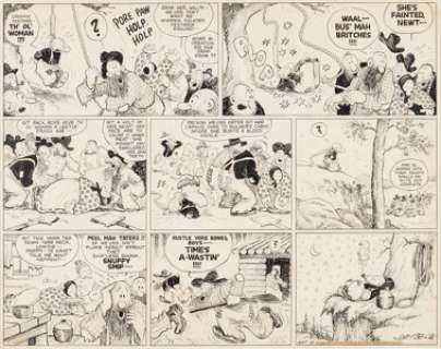 Billy DeBeck Barney Google and Snuffy Smith Sunday Comic Strip Original Art dated 5-10-36 (King Features -