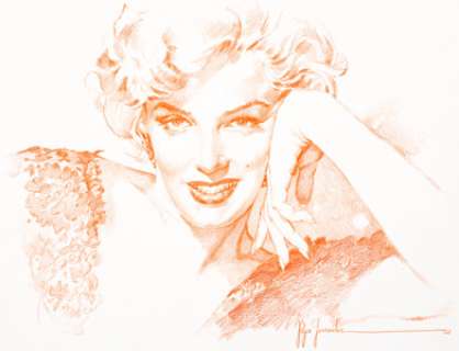 Jose Gonzalez - Marilyn Monroe Portrait Illustration Original Art (2002). Signed "Pepe" Gonzalez, -