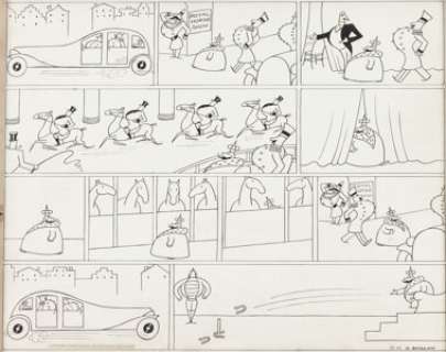 Otto Soglow The Little King Sunday Comic Strip Original Art dated 12-16-34 (King Features Syndicate, 1934). The -