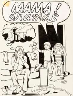 Trina Robbins Mama! Dramas #nn Cover Original Art (Educomics, 1978). Noted comic creator Trina Robbins was -